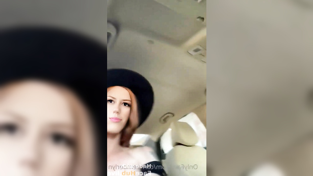 Sexy Marisha Ray rubs one out in the car