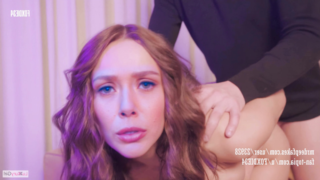 Fake Elizabeth Olsen loosened her curls and gave in the ass