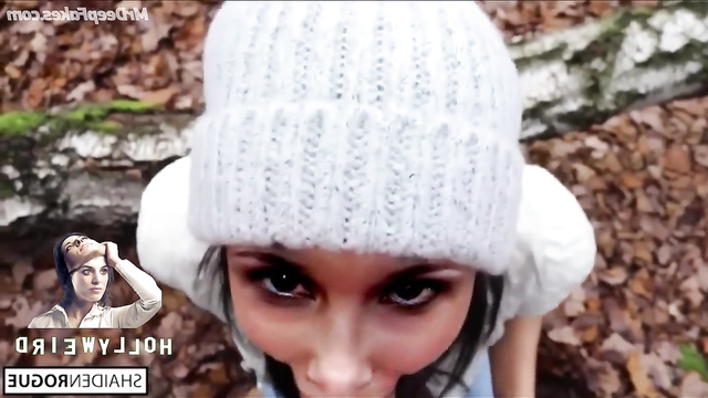 DeepFake Millie Bobby Brown loves to suck cock in the woods