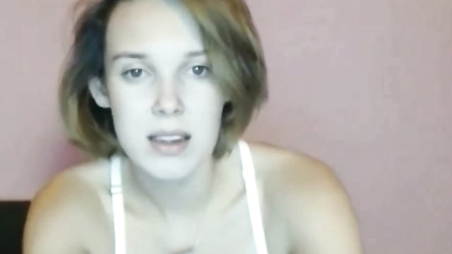 AI Millie Bobby Brown without makeup showed boobs to fans