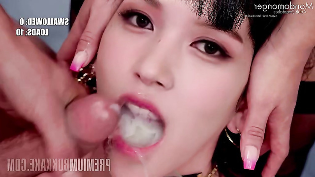 Mina (미나) TWICE (트와이스) uses her mouth to store kpop cum 케이팝 정액 [PREMIUM]