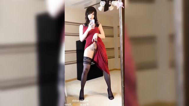 Lily Gao as Ada Wong jacking off in front of the mirror