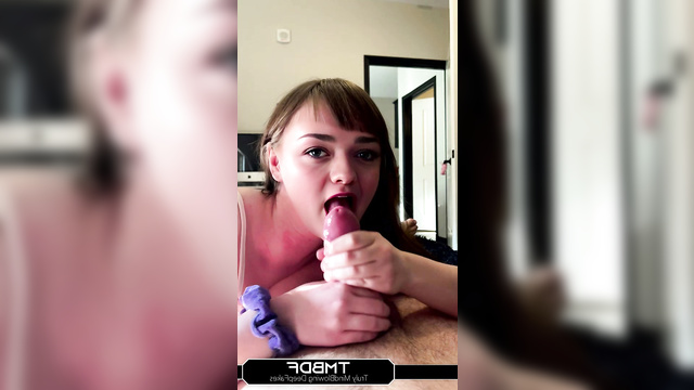 Fake Maisie Williams jerks off a cock with big balls [PREMIUM]