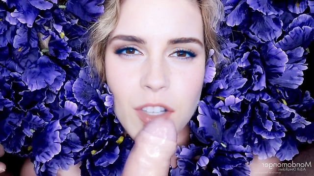 Fake Emma Watson in porn video (blowjob inside flowers) [PREMIUM]