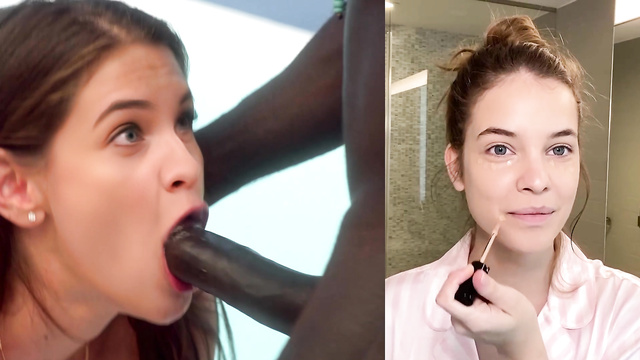 Fake Barbara Palvin was fucked in mouth near the ocean [PREMIUM]
