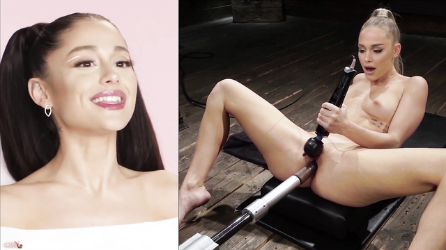 Ariana Grande solo scenes (she plays with fuck machine) [PREMIUM]