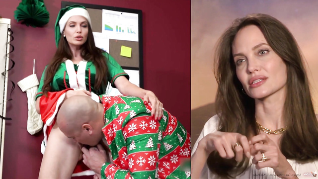 Christmas sex party - the gift was a big dick - Angelina Jolie [PREMIUM]