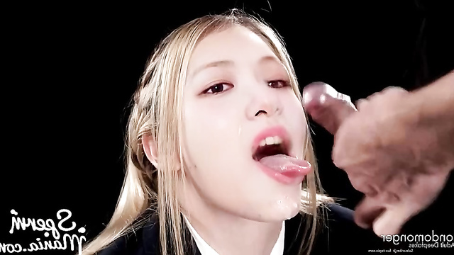 Sexy schoolgirl Rose BLACKPINK collects cum in her mouth (로제 섹스 테이프) [PREMIUM]