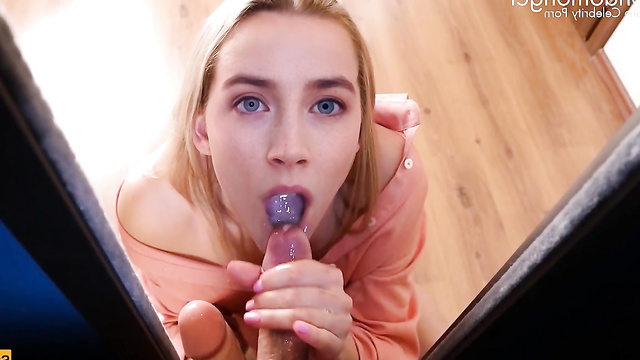 Oral sex experience with hot blondie Saoirse Ronan - POV deepfakes