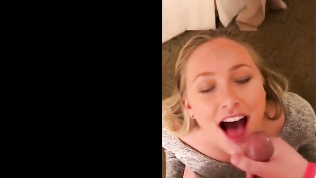 Fakes/ Hayden Panettiere gets cumshot on her face after hot blowjob