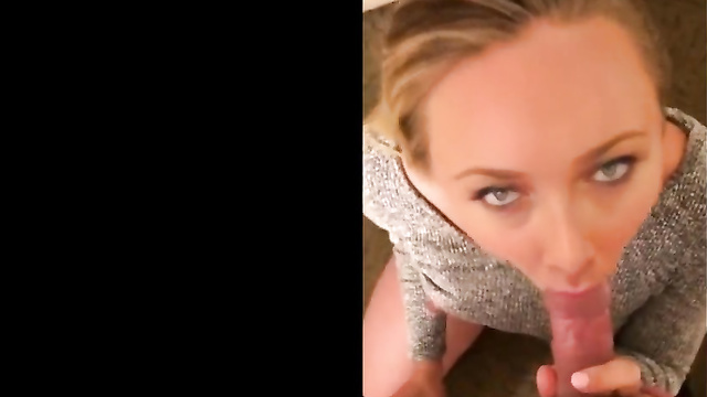 Fakes/ Hayden Panettiere gets cumshot on her face after hot blowjob