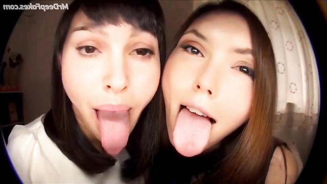 Natalie Portman & Daisy Ridley having fun with their tongues /fakes