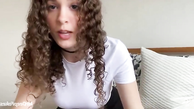 Natalie Gold doing her first masturbation on cam | AI fake porn
