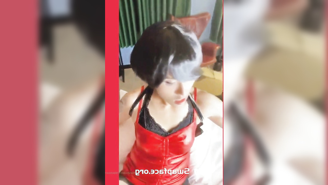 Lily Gao as Ada Wong gets jerked off hard until she cums on her pantyhose