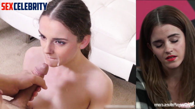 Fake Emma Watson got wet after working out - trainer fucked her