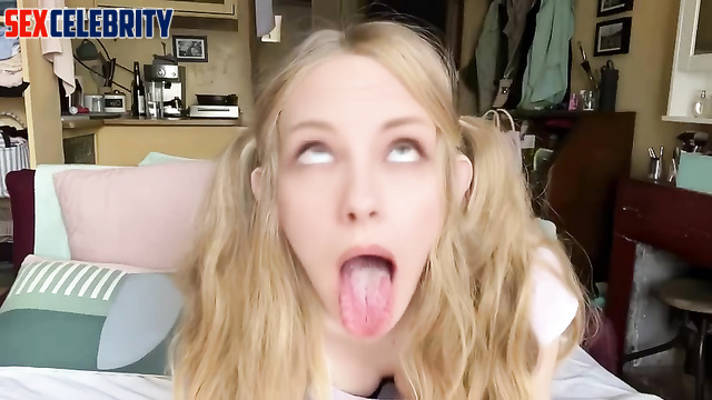 Beauty young blonde masturbating her sweet hole, fake Kristen Stewart
