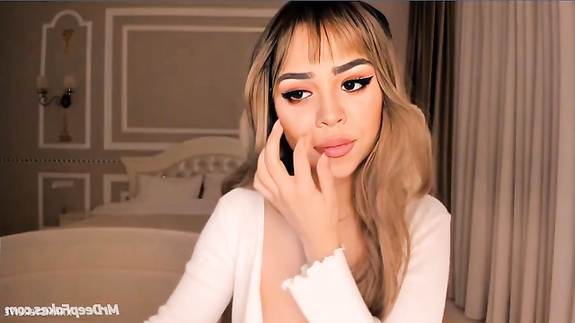 Danna Paola with gorgeous makeup - deepfake webcam show