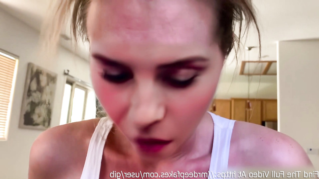 Deep face fuck on the sofa with lustful bitch Emma Watson - real fake