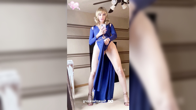 Elegant Melissa Rauch jerks her dick off in front of the mirror