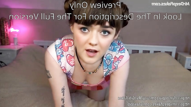 Showing her tits & pussy to the world - fake Maisie Williams