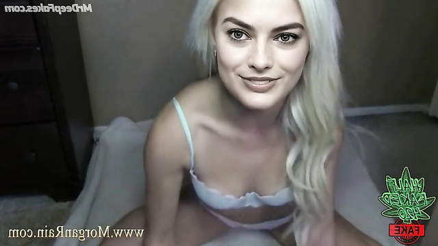 Deepfakes/ Teasing webcam show with slutty blonde Margot Robbie
