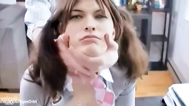 Milla Jovovich - rough doggystyle fuck with cute schoolgirl /fakes