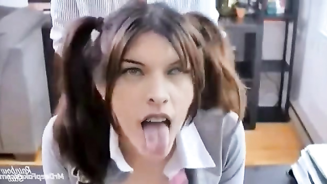 Milla Jovovich - rough doggystyle fuck with cute schoolgirl /fakes