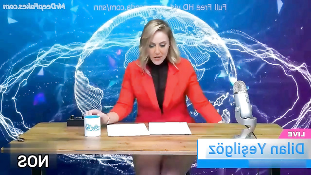 Fake Dilan Yeşilgöz-Zegerius cumed during a news broadcast