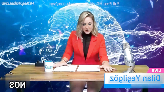 Fake Dilan Yeşilgöz-Zegerius cumed during a news broadcast