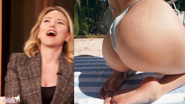 (fake porn) Scarlett Johansson pleased by a BBC by the pool