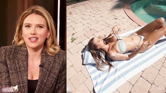 Scarlett Johansson gets naughty poolside service // AI fakes
