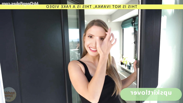 Horny fake Ivanka Trump takes big black cock in her mouth