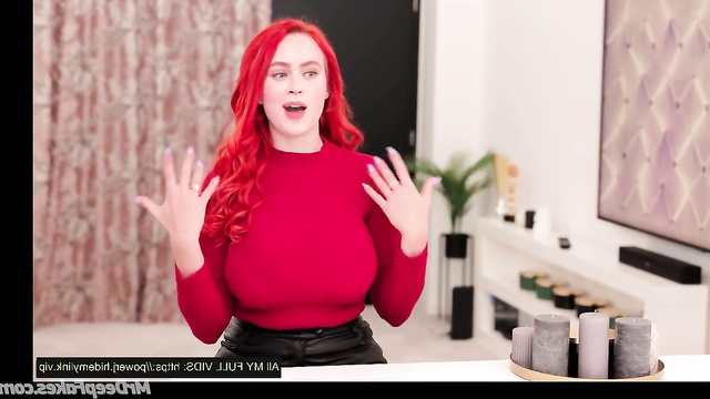 Adult red-haired Sadie Sink flashes her big tits in front of her brother