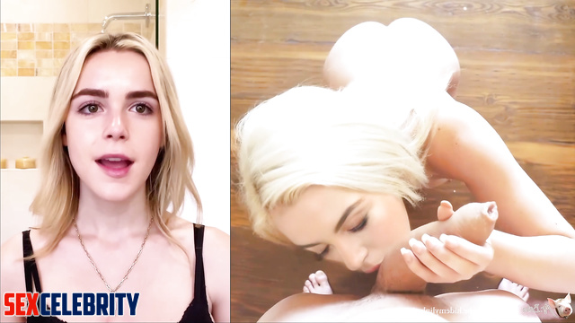 Sexy blonde shares her impressions of hot fucking, fake Kiernan Shipka