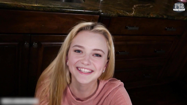Dakota Fanning gives POV blowie & swallows in the kitchen /fakes