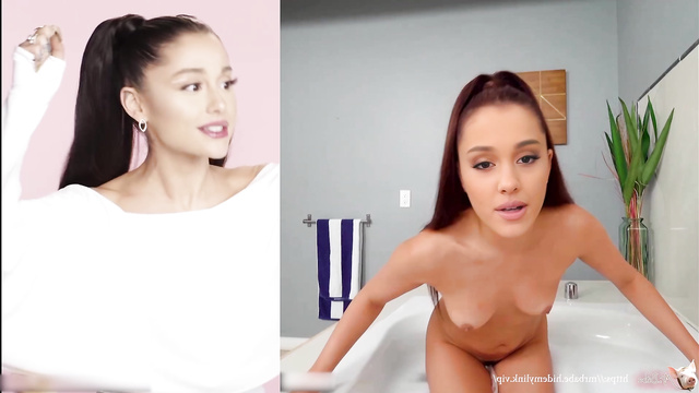 Helping my stepsis to wash in a bath - Ariana Grande sex tape