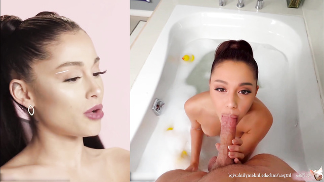 Helping my stepsis to wash in a bath - Ariana Grande sex tape