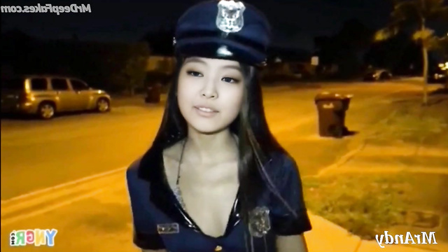 블랙핑크 제니 딥페이크 Korean idol Jennie in police costume fucks with a guy