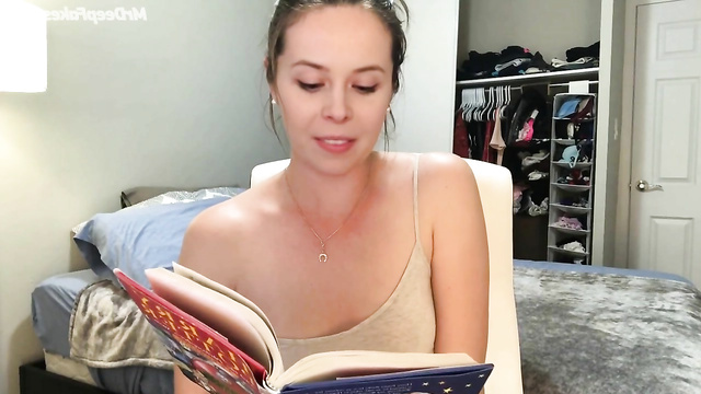 Sexy Jenny Nicholson reading Harry Potter while sitting on a vibrator