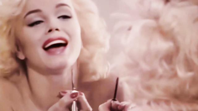 Sex movie with dissolute blonde Marilyn Monroe - blowjob in a car, ai