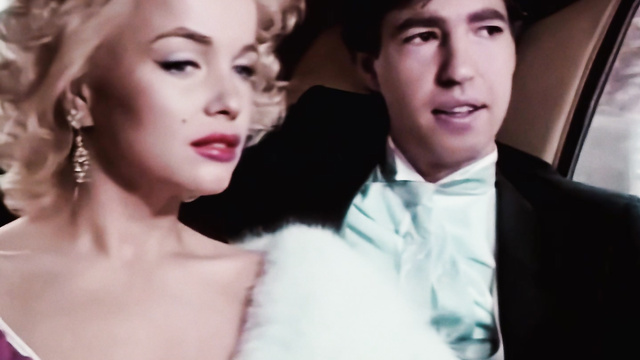Sex movie with dissolute blonde Marilyn Monroe - blowjob in a car, ai