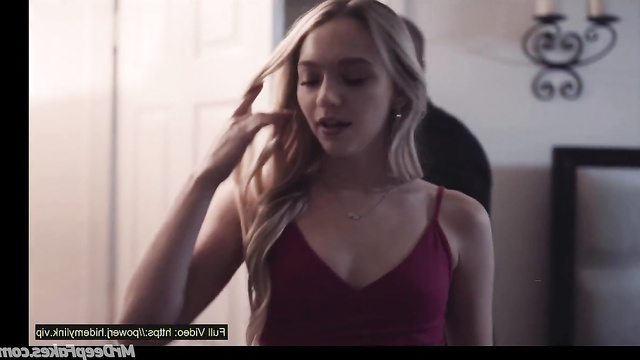 Blonde fatale Jayden Bartels in a sexy red dress - This is a real fake