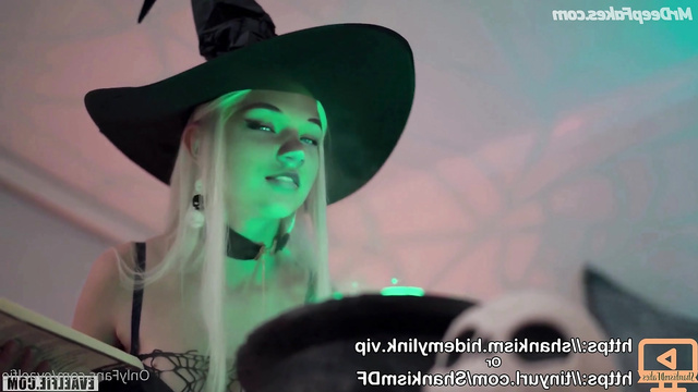 Perverted witch Julia Hart needs his cum on Halloween - real fakes