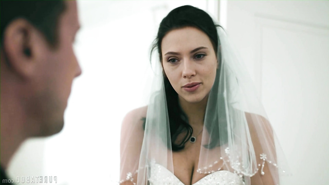 Unfaithful bride sucked cock groom's friend, fake Scarlett Johansson