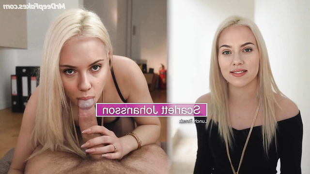 Hot blonde Scarlett Johansson making nice blowjob and having fuck, ai