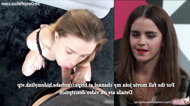Naked Emma Watson is delighted with the cum on her belly
