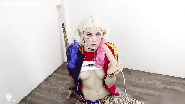 A.I. Margot Robbie puts a baseball bat in her pussy
