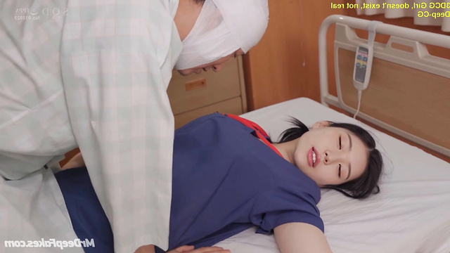Fake Wonyoung (장원영 아이브) patient fucks young doctor right in the ward