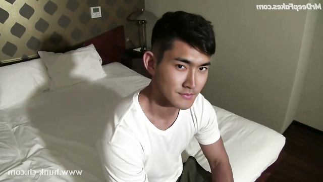 Siwon (시원 슈퍼주니어). Muscle guys have fun at night in a hotel - gay porn