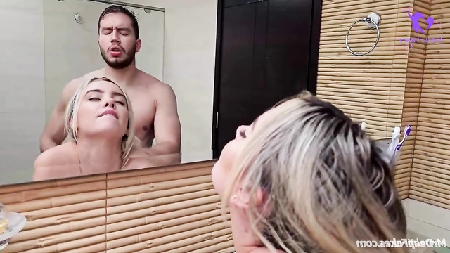 Fakes// Stepmom Billie Eilish uses big tits to seduce in shower